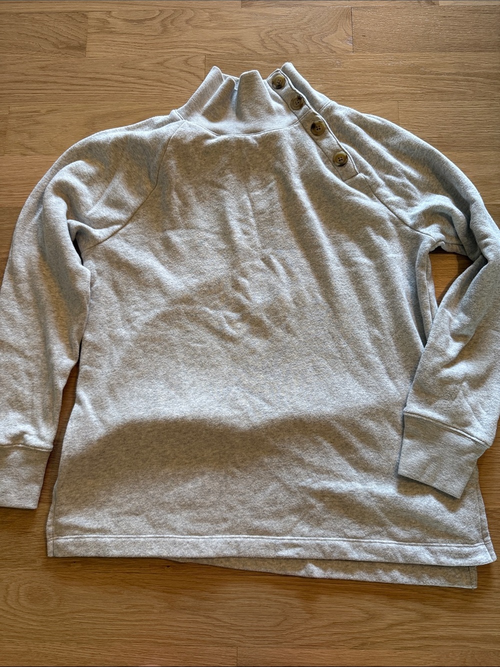 J. Crew Light Gray Sweatshirt with Button Shoulder
